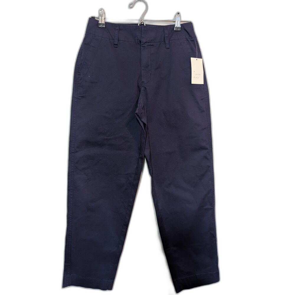 A New Day Women's High Rise Straight Hip & Thigh Stretch Pants Blue 4
